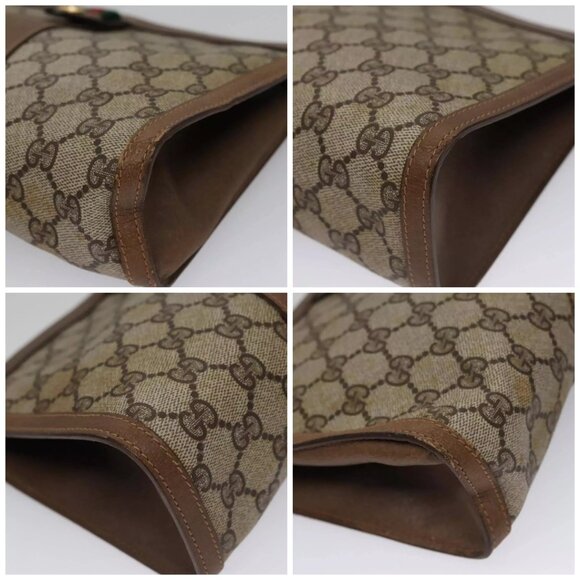 GUCCI GG Supreme Web Sherry Line Clutch Bag PVC Beige Red 89 01 033 Auth ep6982 - Picture 15 of 15